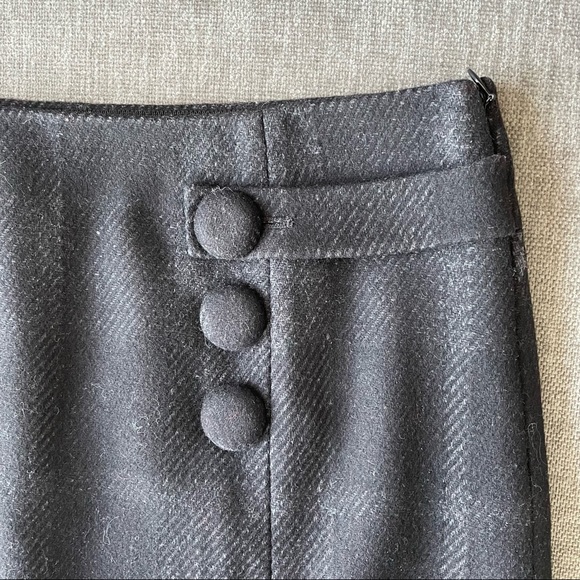 Black Subtle Plaid JCrew Wool Mini Skirt Size 2 - Picture 4 of 5